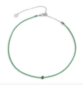 Collana tennis con zirconi e zircone centrale baguette - Marlù