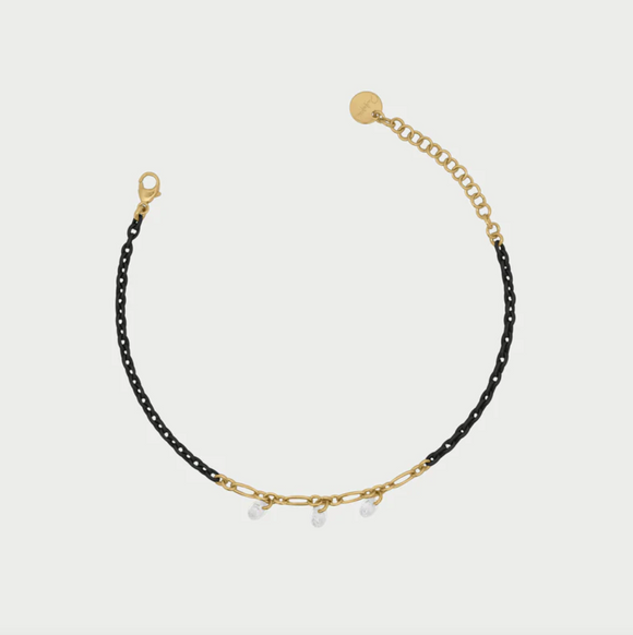 Bracciale catena verniciata e zirconi - Rue Des Mille