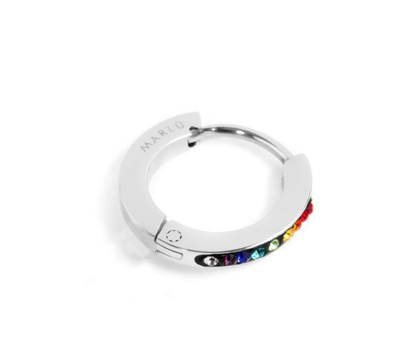 MONO ORECCHINO MARLU' CERCHIO 13MM CRISTALLI MULTICOLOR