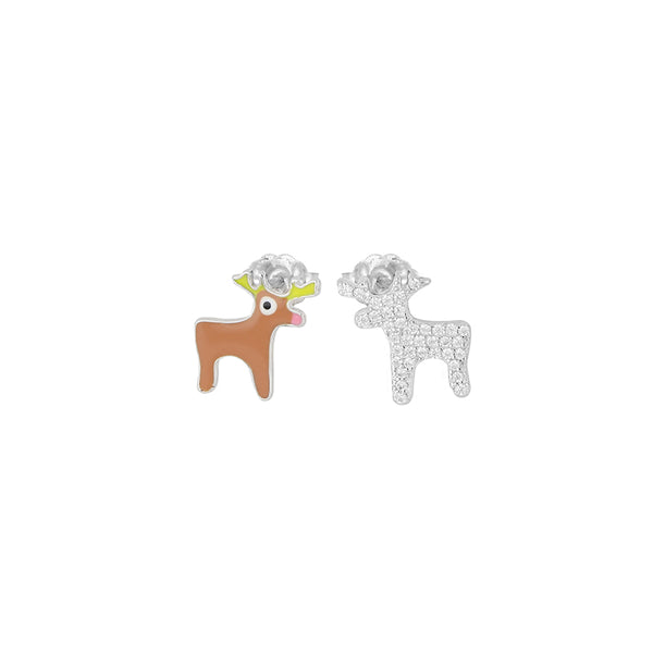 Orecchini di renna in argento sterling, borchie di renna, orecchini di