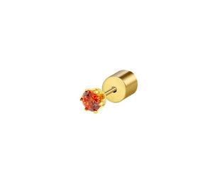 Orecchini con zircone arancione 3mm