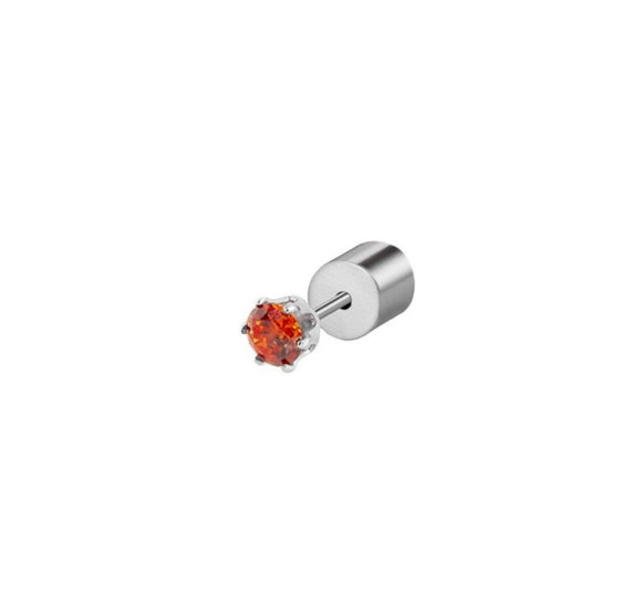 Orecchini con zircone arancione 3mm