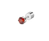 Orecchino con zircone rosso 4mm